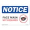 Signmission PSA, Notice Face Mask Not Required, 36in X 48in Peel And Stick Wall Graphic, OS-NS-RD-3648-22659 OS-NS-RD-3648-22659 - alternate 1